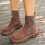 Lässige Damen-Ankle-Boots mit Blockabsatz und eckiger Zehenpartie, Größe 5,5 4