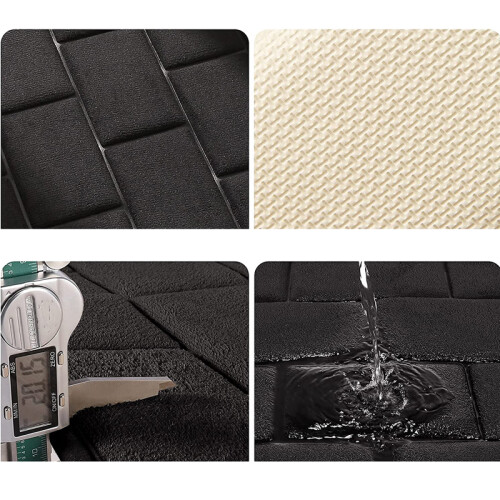 Χαλί Μπάνιου Memory Foam Μαύρο με Σχέδιο από Τούβλα 15,7x23,6 ίντσες 2