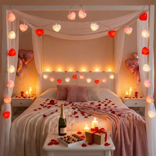 Luci a stringa a LED a forma di cuore multicolore 3M8Modes 1