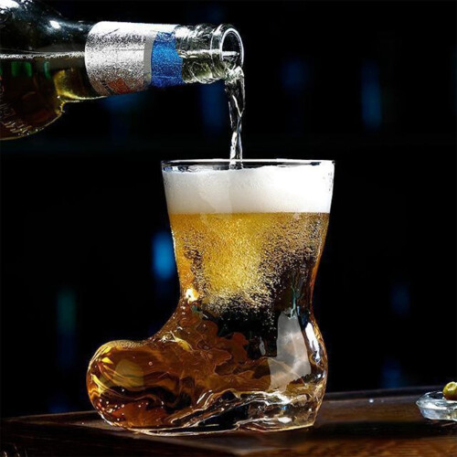 Boot-Shaped Beer Mug Crystal Glass 16 oz 1