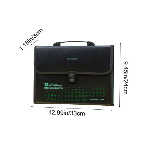 Multi-Pocket File Folder Accordion Bag A4 12-Compartment 2