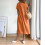 Damenkleid aus Baumwollleinen, Orange, Größe M 4