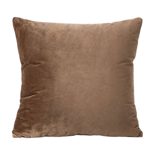 Beige polyester sierkussen 45x45cm met hoes met ritssluiting 1
