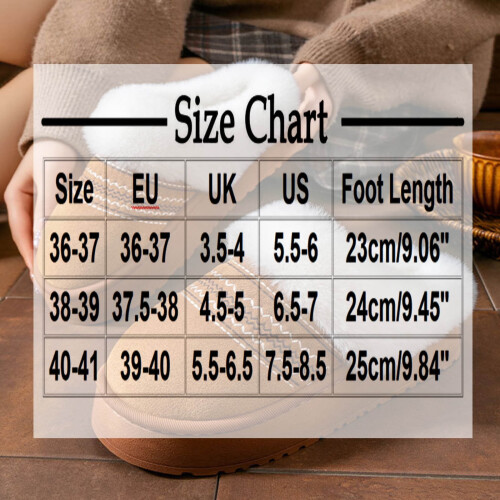 Γυναικείες παντόφλες Fuzzy Slip-On με χειμερινή χοντρή σόλα και αντιολισθητικές ραφές 2