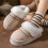 Γυναικείες παντόφλες Fuzzy Slip-On με χειμερινή χοντρή σόλα και αντιολισθητικές ραφές 4