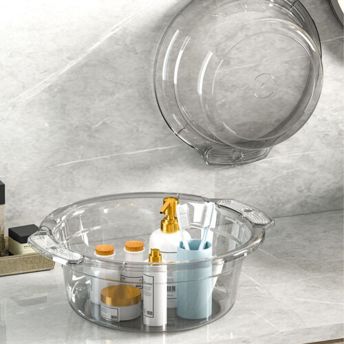 Transparent Wash Basin Plastic Round Tub 1 Large 2