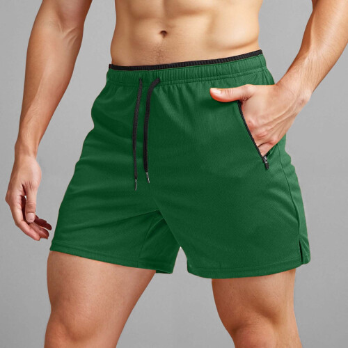 Short cargo homme, jambes larges, léger, vert, taille M 1