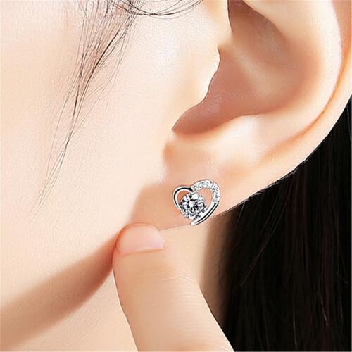 925 Sterling Silver Stud Earrings with Cubic Zirconia 1