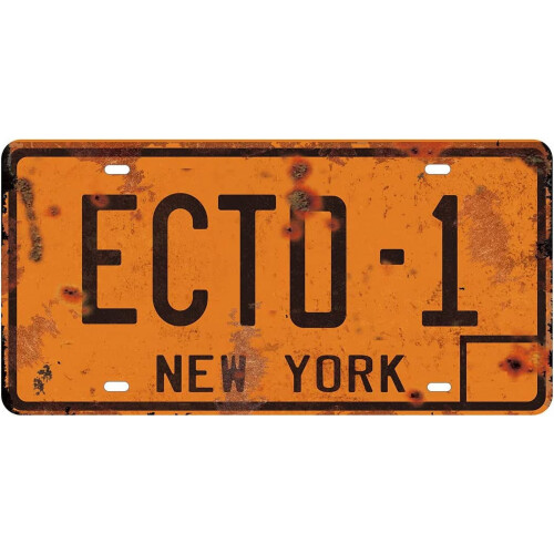 Réplica metálica da placa ECTO-1ECTO-1A, 12x6 polegadas. 1