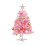 Pink Christmas Tree Tabletop Artificial Mini Decor with 2