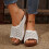 Chinelo feminino de plataforma em couro PU com bico redondo. 8