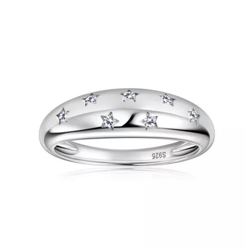 Moissanite Dome Star Ring 925 Sterling Silver Size 5-10 1