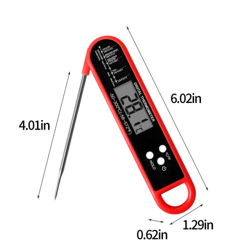 Digitalt Kødtermometer Vandtæt Baggrundsbelyst LCD1Probe 2
