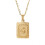 Collier pendentif initial AZ carré plaqué or 18 carats 3