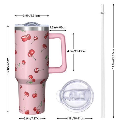 Ποτήρι Cherrys διπλής μόνωσης 40oz με λαβή και 2