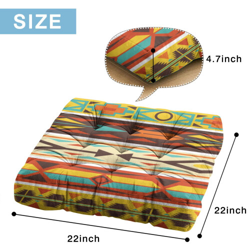 Almofada de meditação quadrada de veludo holandês de 22 polegadas (56 cm). 1