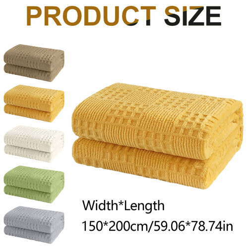 Cotton Weave Throw Blanket Soft Lightweight Breathable 2