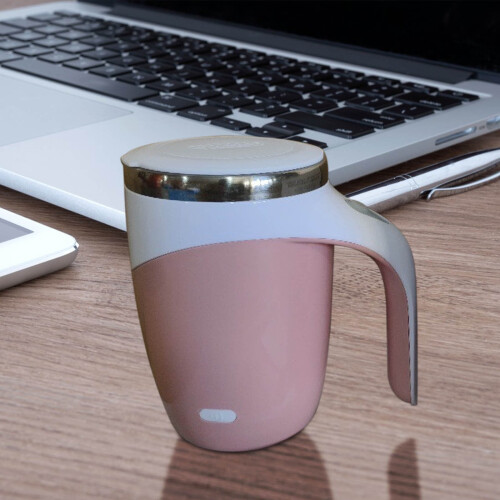 Magnetisk selvrørende krus, dobbeltvægget isolering i rustfrit stål, 14 oz. 2