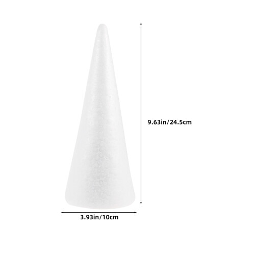Cônes en polystyrène blanc pour loisirs créatifs (lot de 3) 1