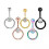 Piercing all'ombelico in argento con bottone e strass, bilanciere 4