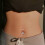 Piercing all'ombelico in argento con bottone e strass, bilanciere 5