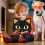 Coussin décoratif d'Halloween Chat Noir 18x18 8
