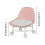 Low Rolling Stool with Back Support Pink 3