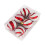 Christmas Tree Ornaments Set Red Silver Striped 6 Pieces 7
