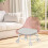 Low Rolling Stool with Back Support Pink 6