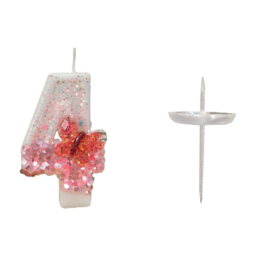 Velas de aniversário em formato de número, brancas, 8,9 cm (3,5 polegadas), elegantes e brilhantes. 1