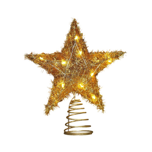 Étoile de Noël LED dorée pour sapin, 20 x 25 cm 1