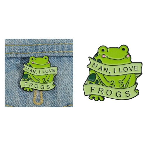 Frosch-Emaille-Brosche, Schmuck mit Tiermotiven 1