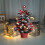 Pre-lit flocked mini Christmas tree with timer 36 inch 6