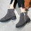 Damenstiefel mit eckiger Spitze und Absatz, Obermaterial aus Samt, Größe 35 5
