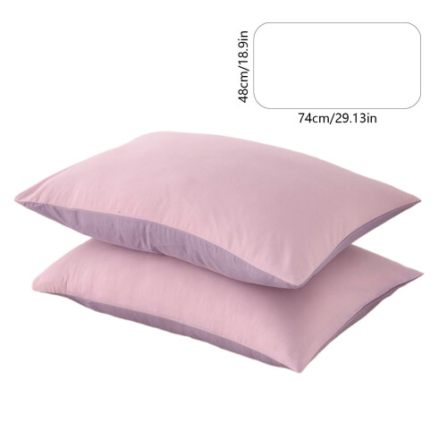 Federe rosa in misto cotone, 2 pezzi, 76x51 cm 2