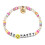 Pulseira com pingente de letra de cristal e contas em formato de losango. 2