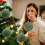 Green Flocked Christmas Tree Ornaments Set 6 Pieces 7