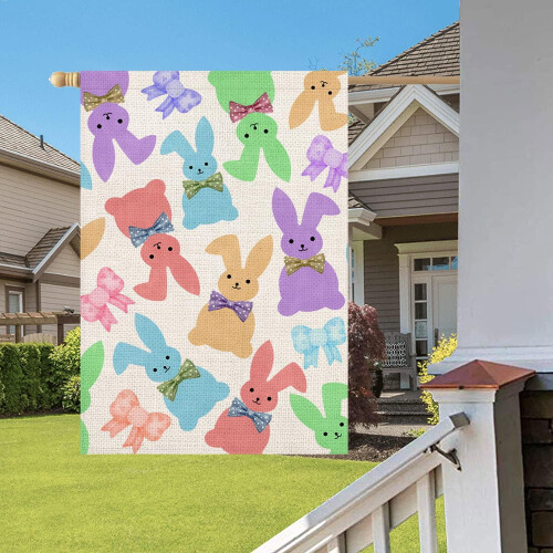 Drapeau de la maison du lapin de Pâques, 71 x 102 cm, double face 1