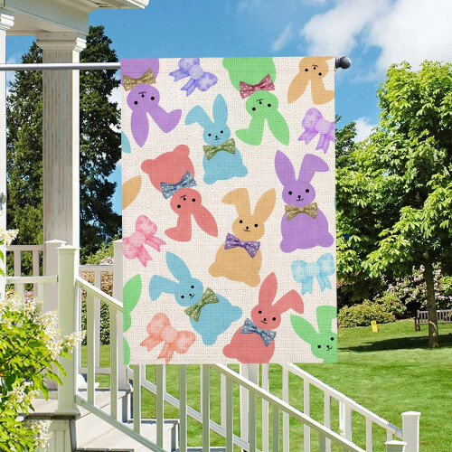 Drapeau de la maison du lapin de Pâques, 71 x 102 cm, double face 2