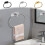 Porta-toalhas em aço inoxidável preto 7,87 x 4,45 polegadas 7