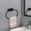 Porta-toalhas em aço inoxidável preto 7,87 x 4,45 polegadas 2