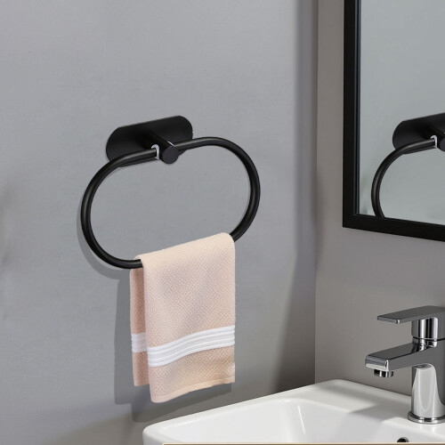 Porta-toalhas em aço inoxidável preto 7,87 x 4,45 polegadas 1