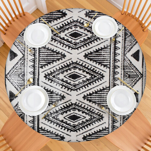 Στρογγυλό τραπεζομάντιλο Boho, αδιάβροχο, ύφασμα Oxford, 45-52 ίντσες 1