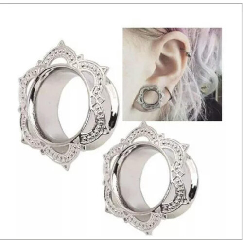 Dilatatori per orecchie, plug, argento, pendente, tunnel per carne, 10 mm 1