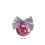 Pink Mirror Ball Ornament with Silver Glitter Bow 3