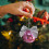 Pink Mirror Ball Ornament with Silver Glitter Bow 6