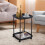 2-Tier Rolling Side Table with Storage Shelves 4