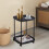 2-Tier Rolling Side Table with Storage Shelves 5