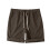 Herrstrandshorts i bomull, lös passform, 23 cm, brun 6