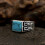 925 Sterling Silver Turkos Månsten Herrring Vintage 7